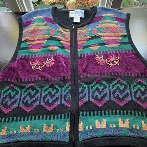 Eagle River Traders Women's Multicolor Cardigan Vest XL